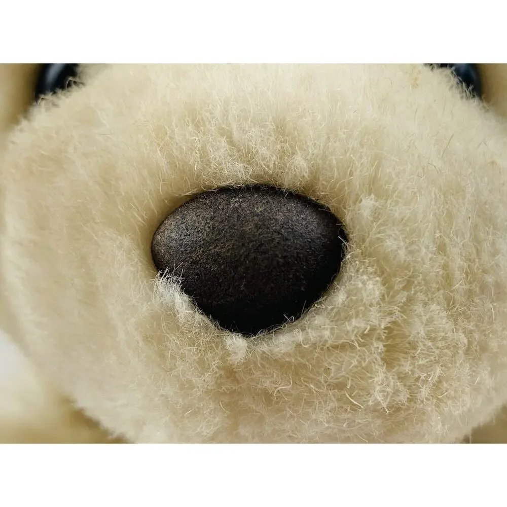 White SOFT Floppy BEAR APPLAUSE KOREA 80s Ecru Cream Chopped Nut Shells Belly La